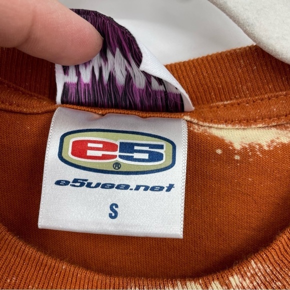 Tailgate Tees by Gabby Lace-trim t-shirt Texas longhorns orange tie-dye Sz S - Picture 4 of 8